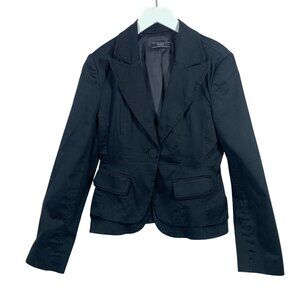 Cotton fitted blazer one button black Suzy shier size 9/10